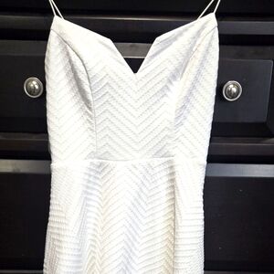 Elegant White Textured Women's Dress
